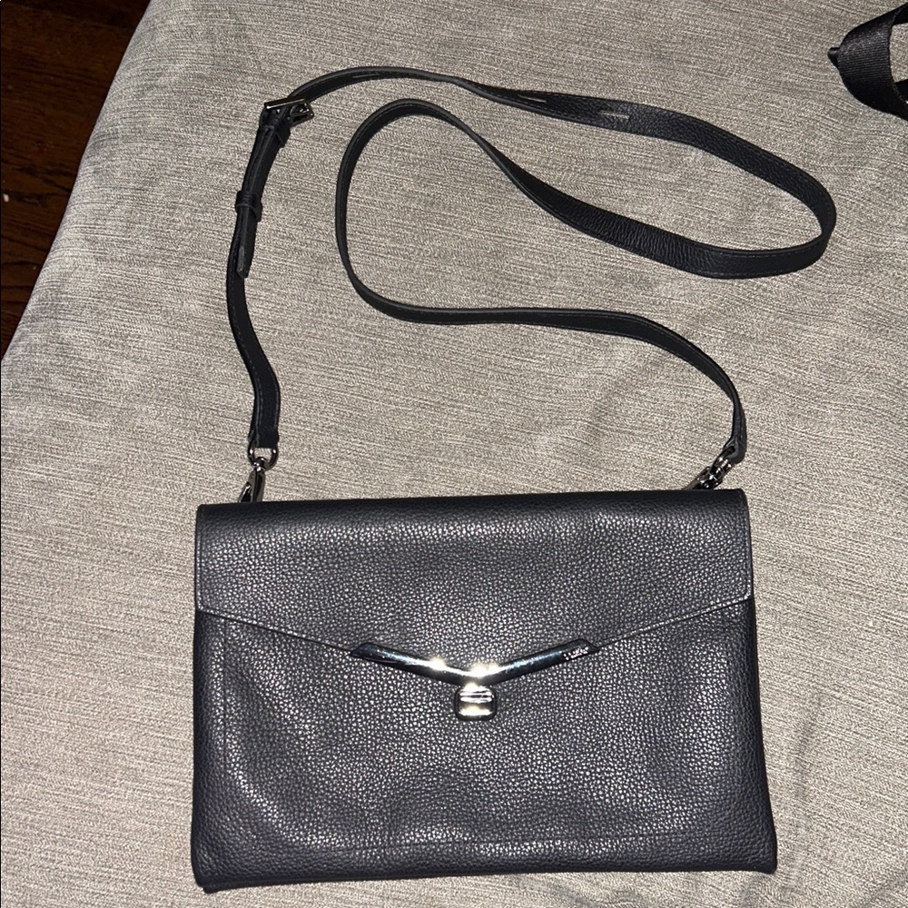 Black Crossbody Bag with Silver Accent Botkier 10”X 7”